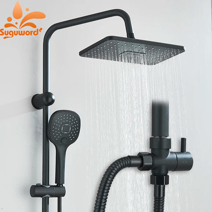 Hole Input Bathroom Shower Faucet Rainfall Head Shower