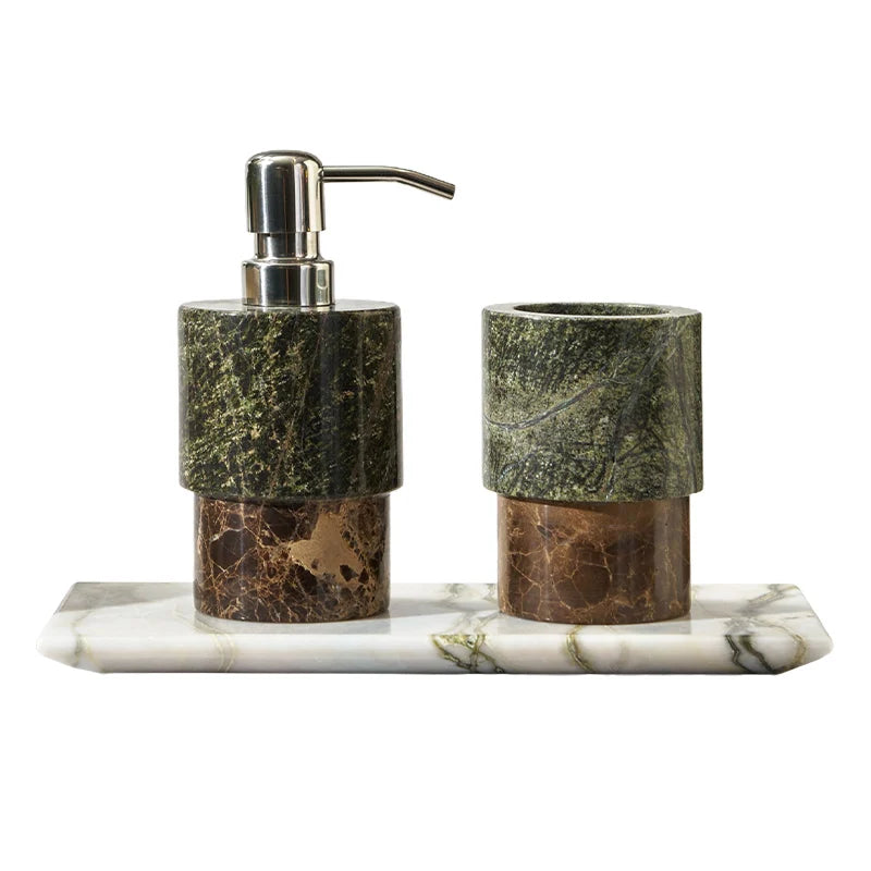 Nordic Color-Blocked Marble Lotion Bottle Aromatherapy Tray