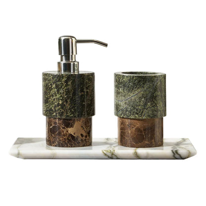 Nordic Color-Blocked Marble Lotion Bottle Aromatherapy Tray