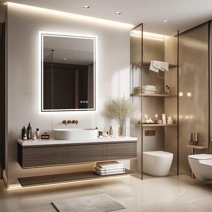 Led Backlit Mirror Bathroom Vanity Lights Anti-Fog Dimmable