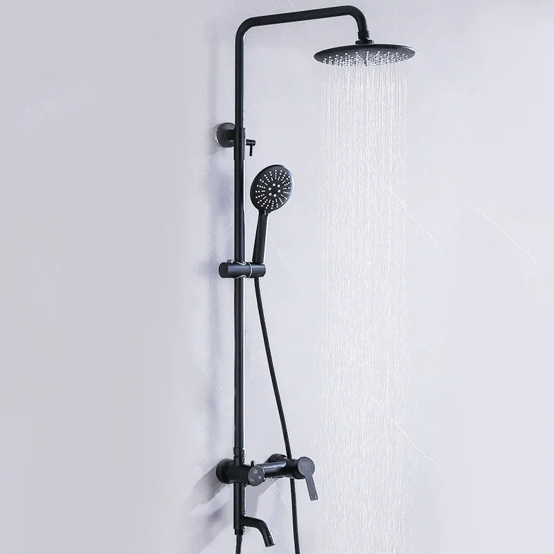 Kemaidi Bathroom Black Shower Wall Mounted Rainfall Shower
