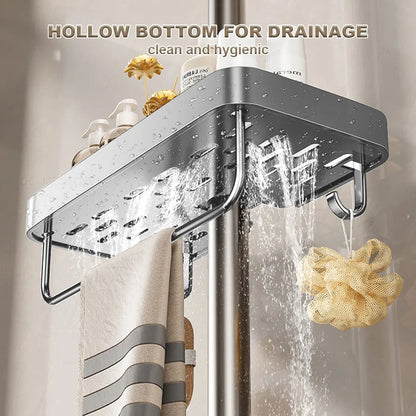 1/2pcs Punch-Free Shower Caddy Towel Rod Bathroom Shelf