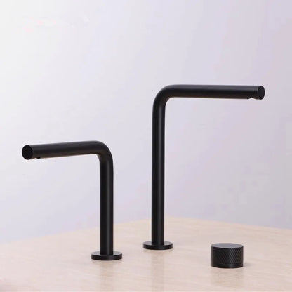 Brushed Gold Bathroom Faucet Two Holes Gun Grey