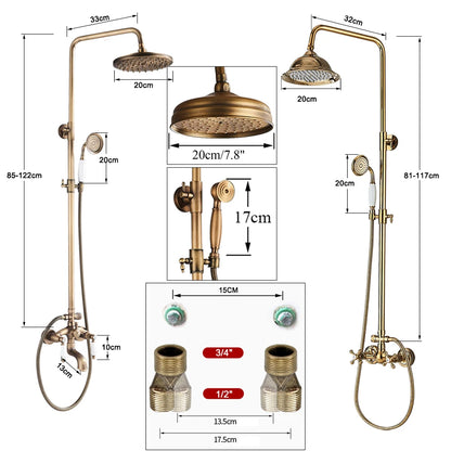 Golden Shower Bathroom Bath Shower Faucet Brass Swivel