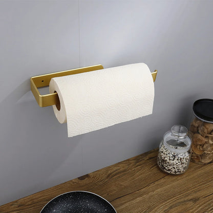 Towel Holder Bathroom Rack Bar Golden Roll Paper