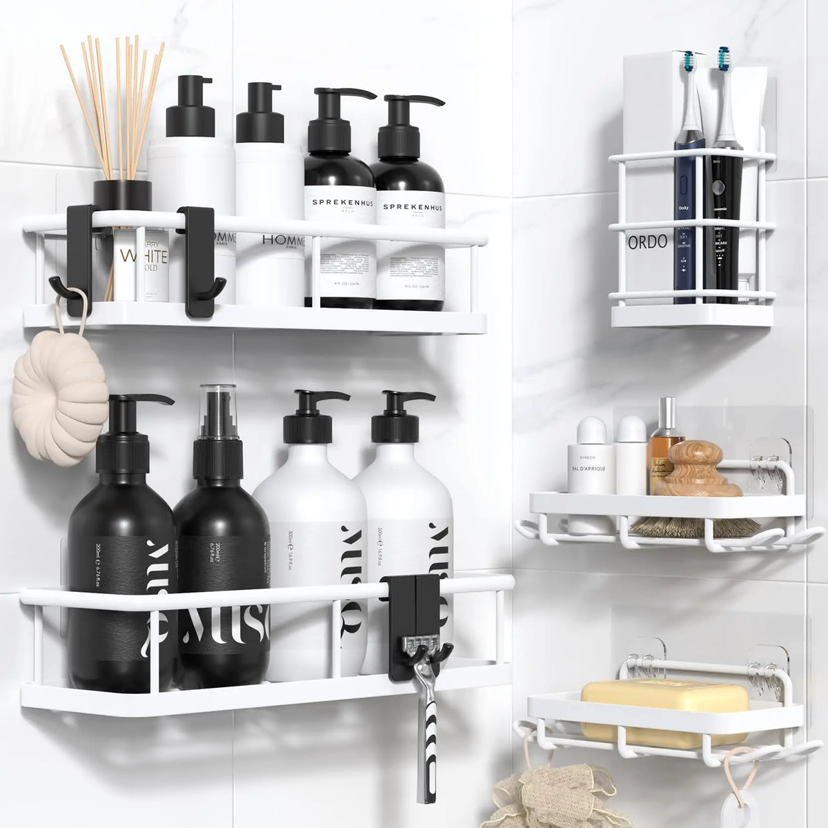 Shower Caddy Adhesive No Drill Bathroom Shower Organizers