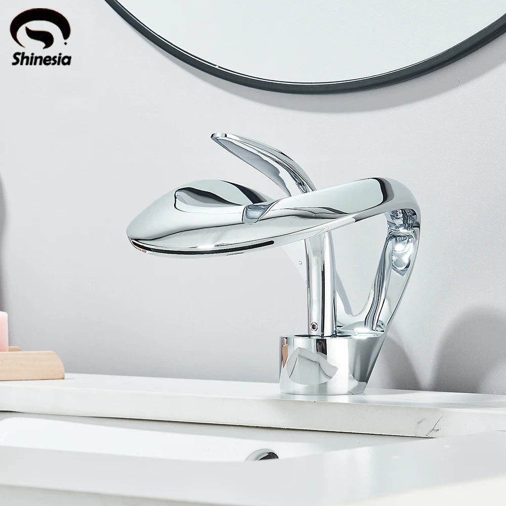 Waterfall Creative Bathroom Basin Faucet Sink Faucet Deck