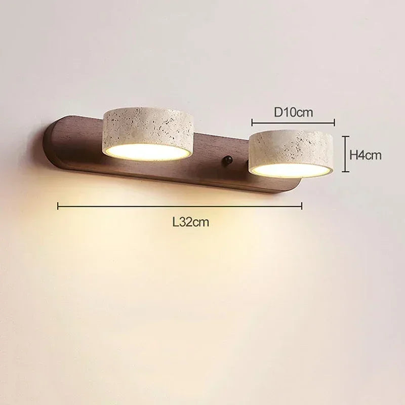 Rotatable Spanish Natural Limestone Round Led Wall Lamp