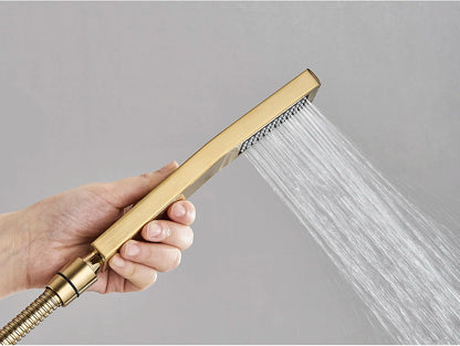 Poiqihy Golden Handshower Head 150cm Stainless Steel Shower