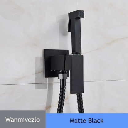 Black/Chrome Toilet Shower Mixer Faucet Cold Water Mixer