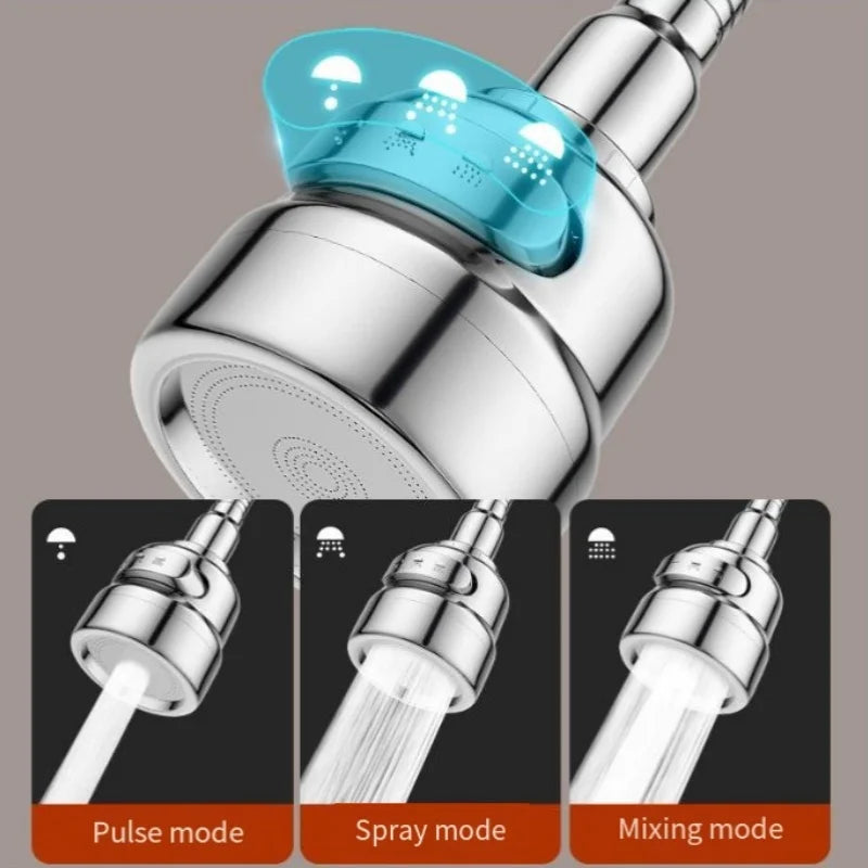 3-Speed External Shower Head Bathroom Sink Faucet Hair