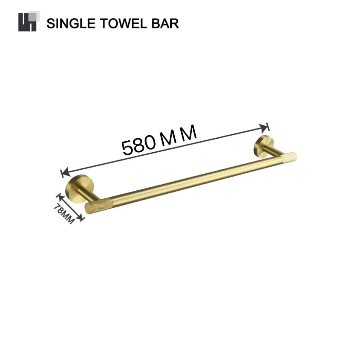 Brushed Gold Towel Bar Toilet Seat Rack Robe