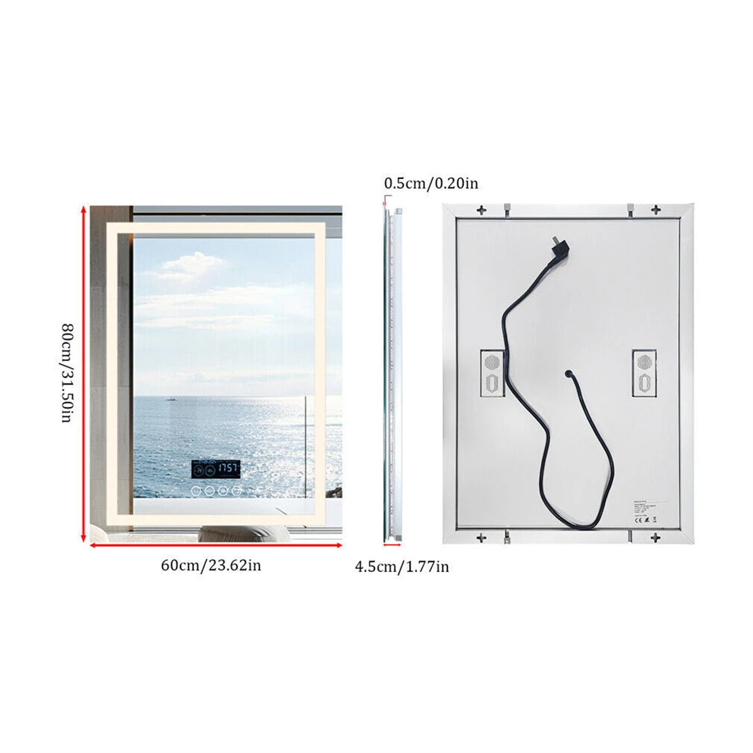 Smart Led Bathroom Mirror Rectangle Wall Mount Mirror