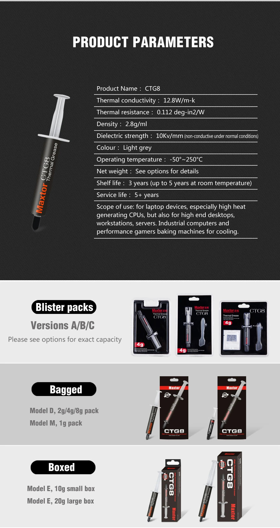 Maxtor Ctg8 12 8w/Mk Thermal Paste High Performance