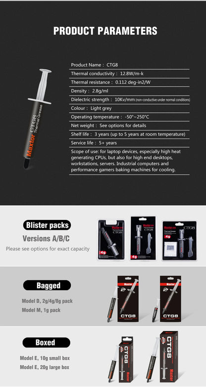 Maxtor Ctg8 12 8w/Mk Thermal Paste High Performance
