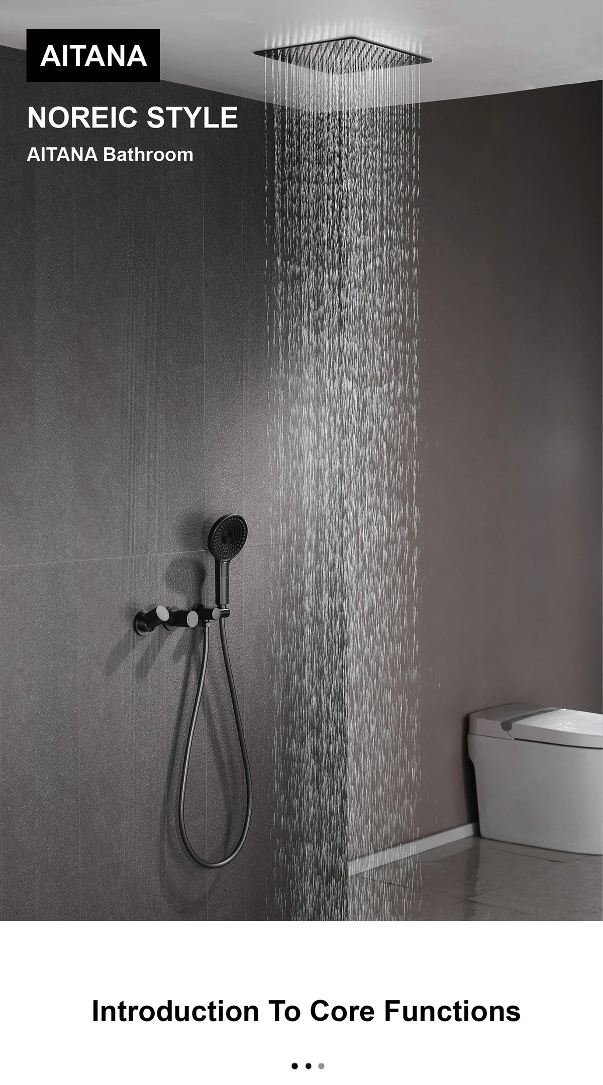 Minimalist Bathroom Ceiling Mount Shower System Rain Shower