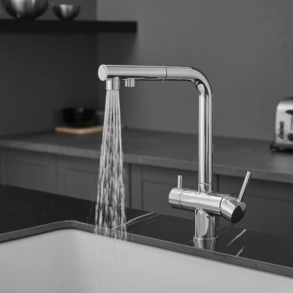 White Filter Pull Out Sink Mixer Faucets Quality