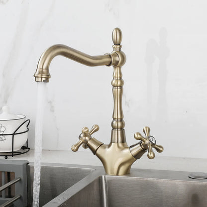 Kemaidi Golden Bathroom Basin Sink Faucet 360 Swivel