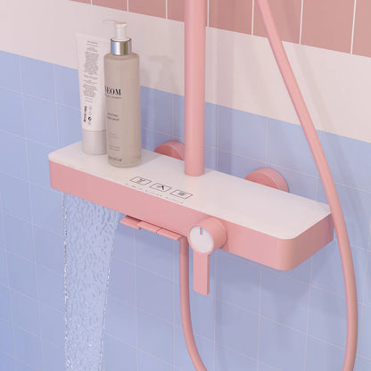 Pink Waterfall Piano Bathroom Shower 12 Inch Rainfall