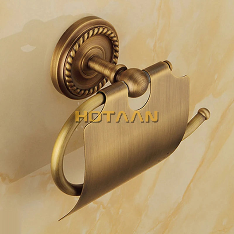 Solid Brass Bathroom Robe Hook Paper Holder Towel