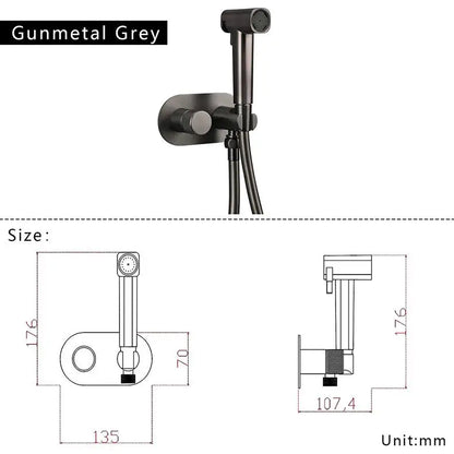 Brass Wall Mount Toilet Bidet Sprayer Faucet Cold