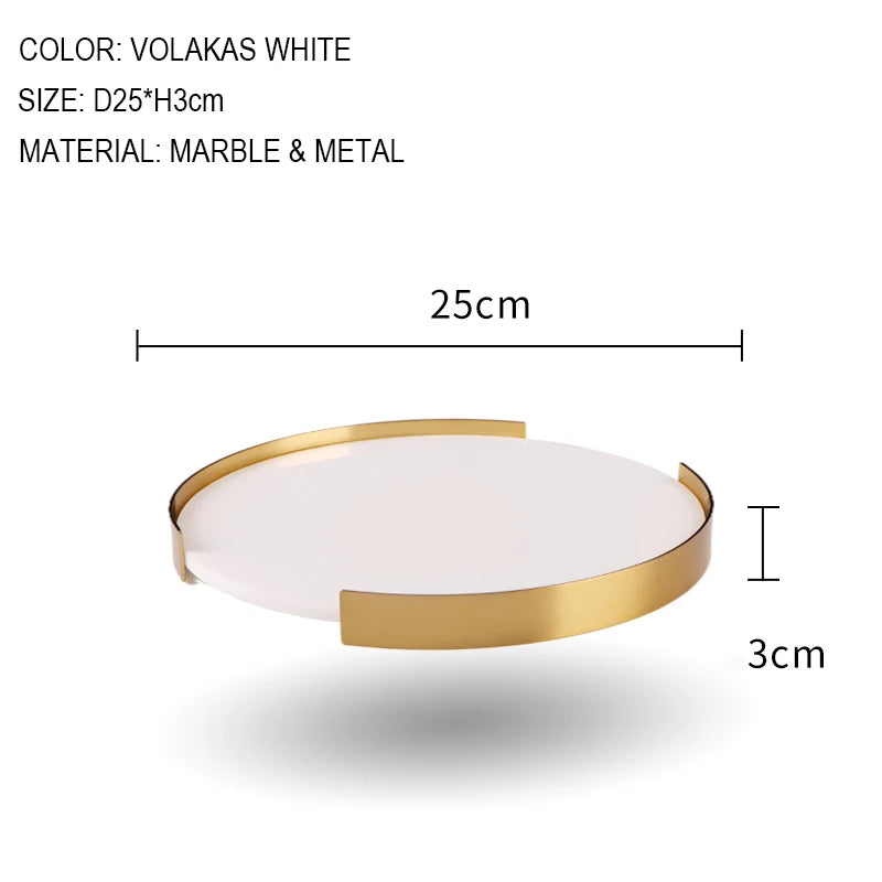 Scandinavian Decorative Natural Marble Tray Bathroom Luxury