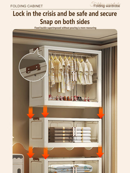 Multi-Functional Folding Storage Cabinet Doors White/Black/Gray