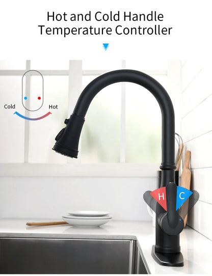 Brushed Nickel Faucets Handle Pull Out Tap Hole