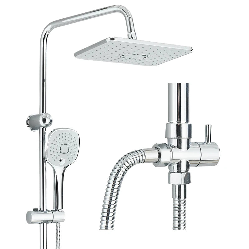 Chrome Simple Rainfall Shower Faucet High Pressure Stainless