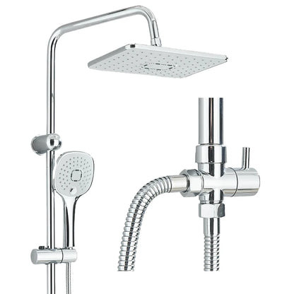 Chrome Simple Rainfall Shower Faucet High Pressure Stainless