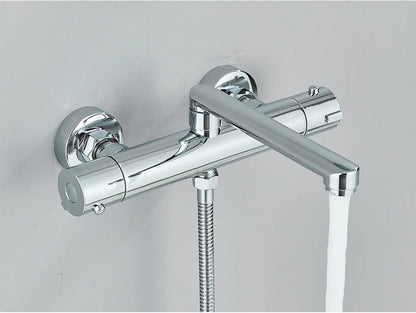 Chrome Black Bathtub Faucet Wall Mounted Thermostatic Shower