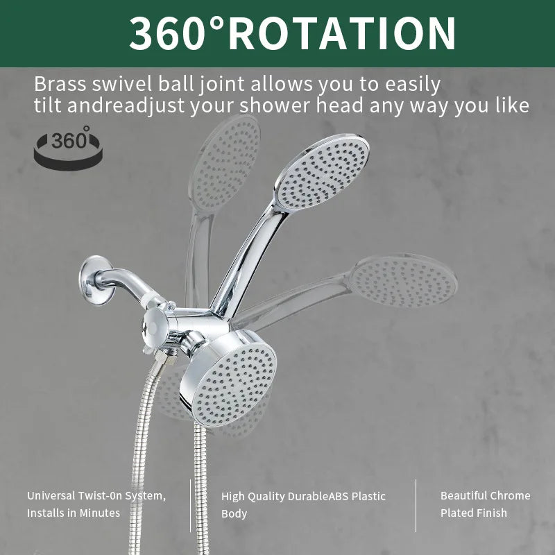 In1 Handheld Shower Bracket Three-Way Water Distributor &