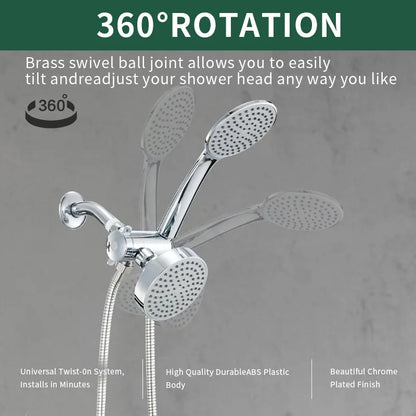 In1 Handheld Shower Bracket Three-Way Water Distributor &