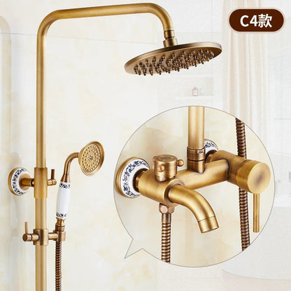 Zgrk Antique Rain Shower Faucets Hand Wall Mounted
