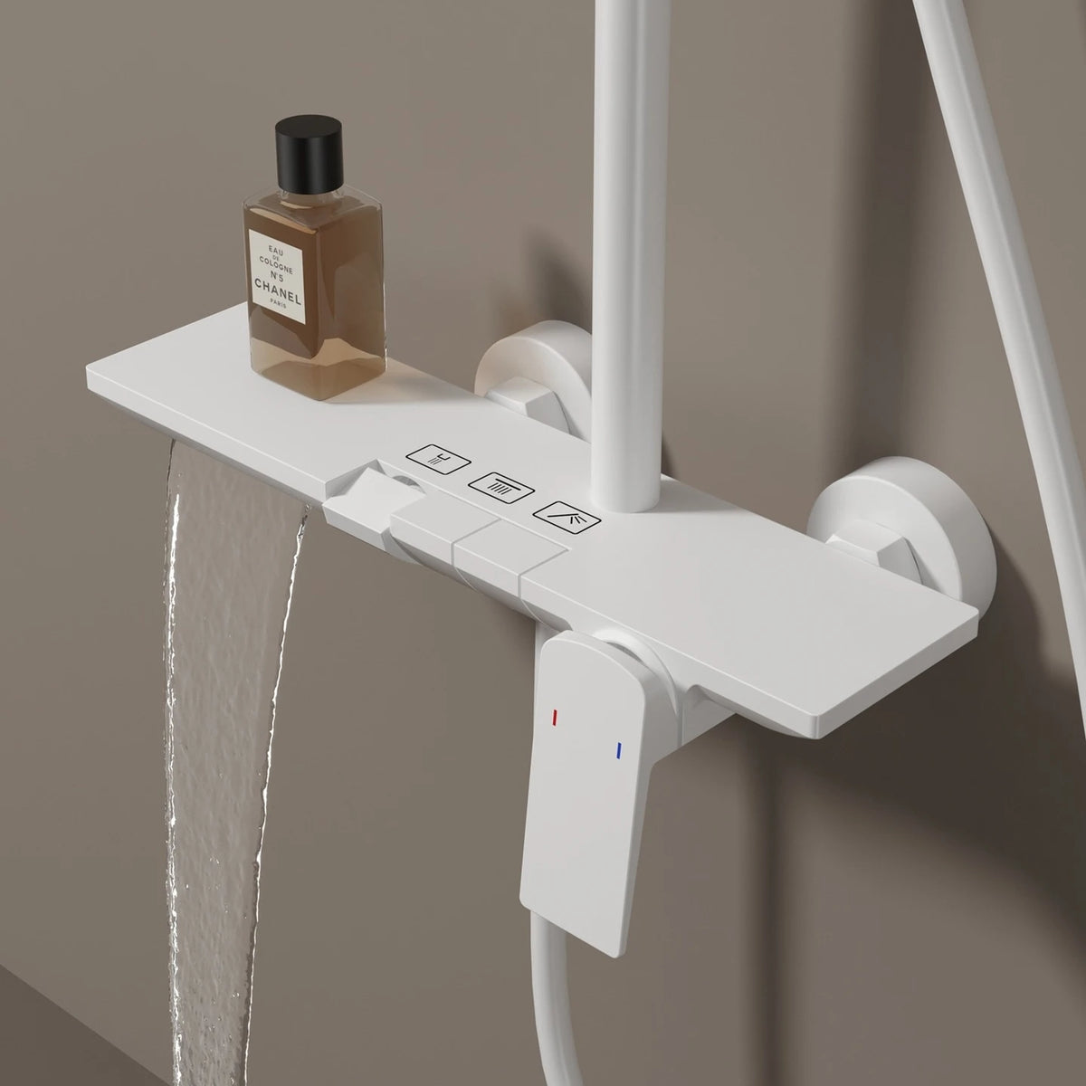 Brushed Gold Piao Bathroom Shower System Brass Waterfall
