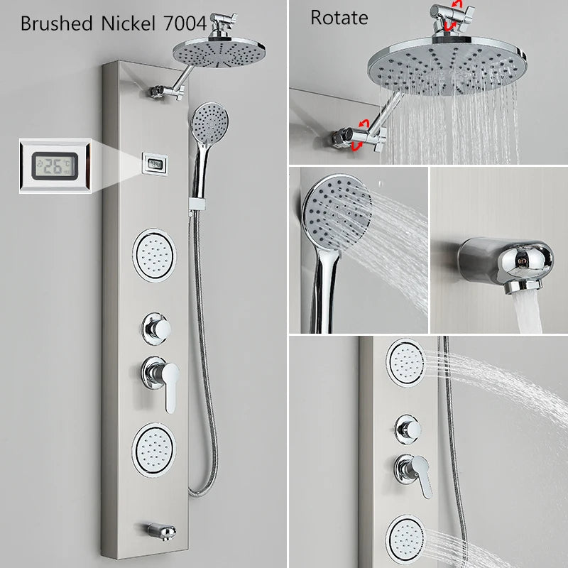 Bathroom Wall Mount Shower Panel Rainfall Shower Head/Massage