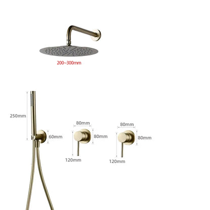 Jieni Rainfall Shower Faucet Brushed Gold Bathroom Shower
