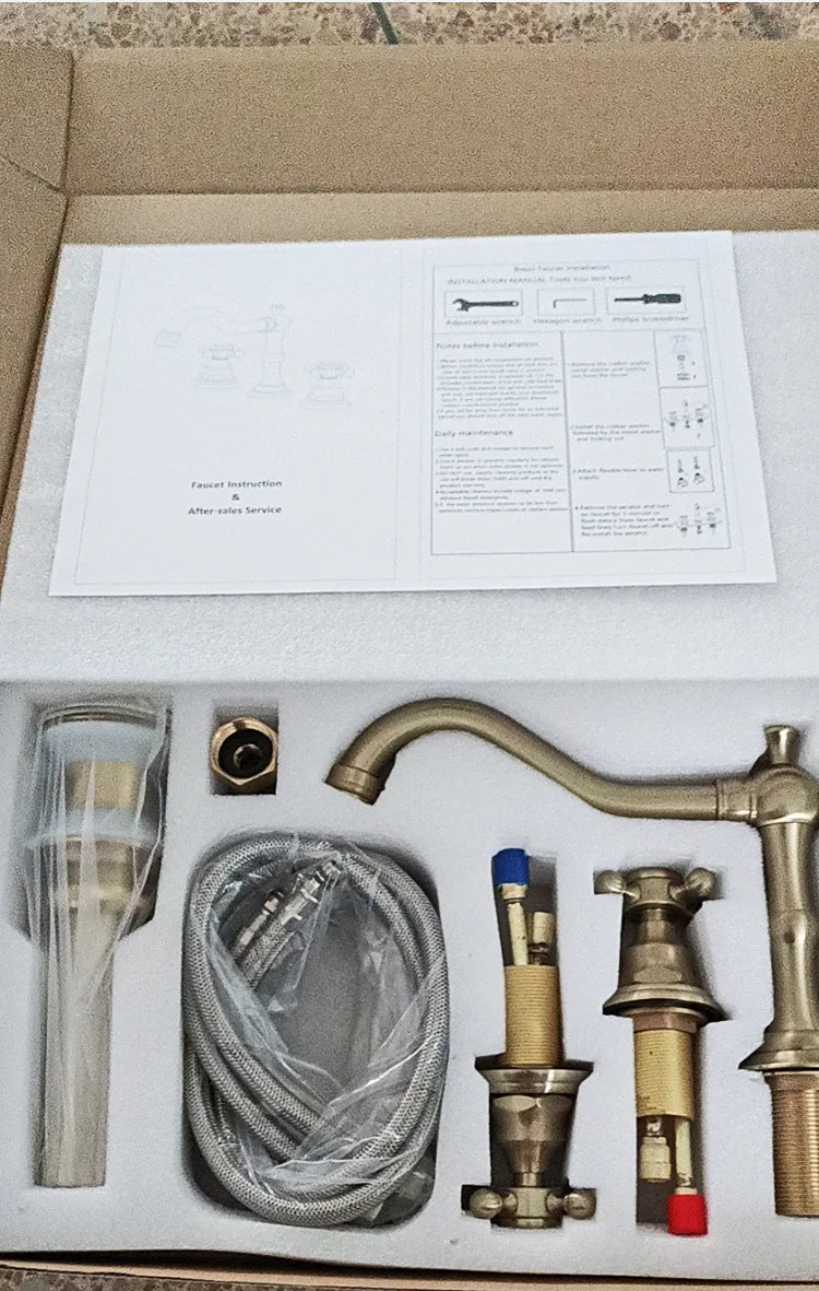 Widespread Bathroom Sink Faucet Hole Deck Mounted Dual