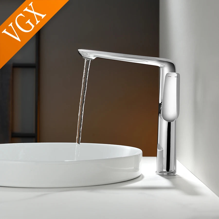 Vgx Luxury Gold Bathroom Faucets High Basin Mixer