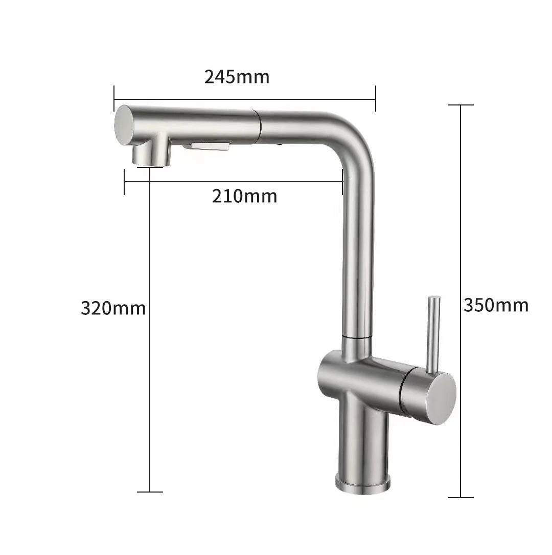 Cold Touch On Faucets Stainless Steel Pull Out