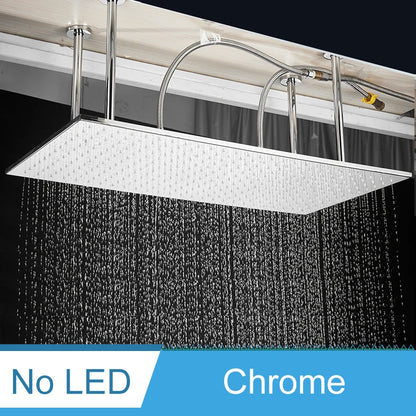 Shinesia Big Black Thermostatic Bathroom Shower Faucet Rainfall