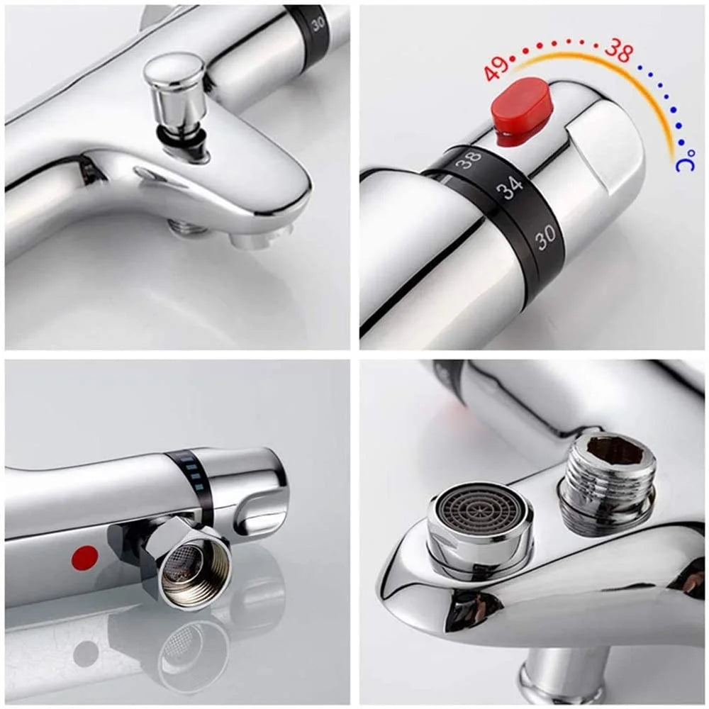 Brass Intelligent Thermostatic Shower Faucet Concealed Cold Water
