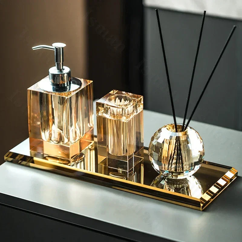 Light Luxury Crystal Glass Bathroom High End Shampoo