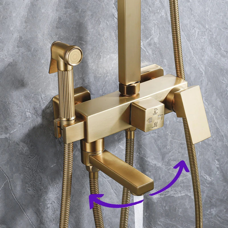 Cold Bathroom Shower Stainless Steel Bathroom Faucet System