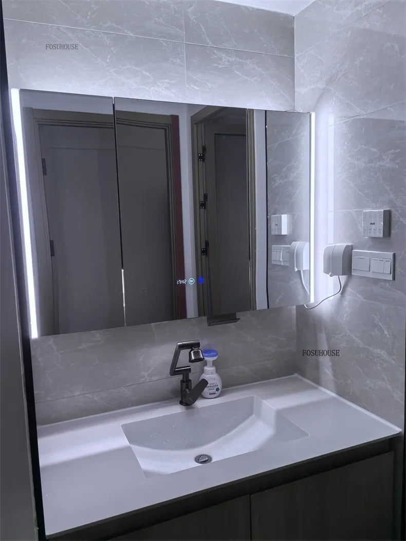 Smart Bathroom Mirror Storage Cabinet Light Bathroom Mirror