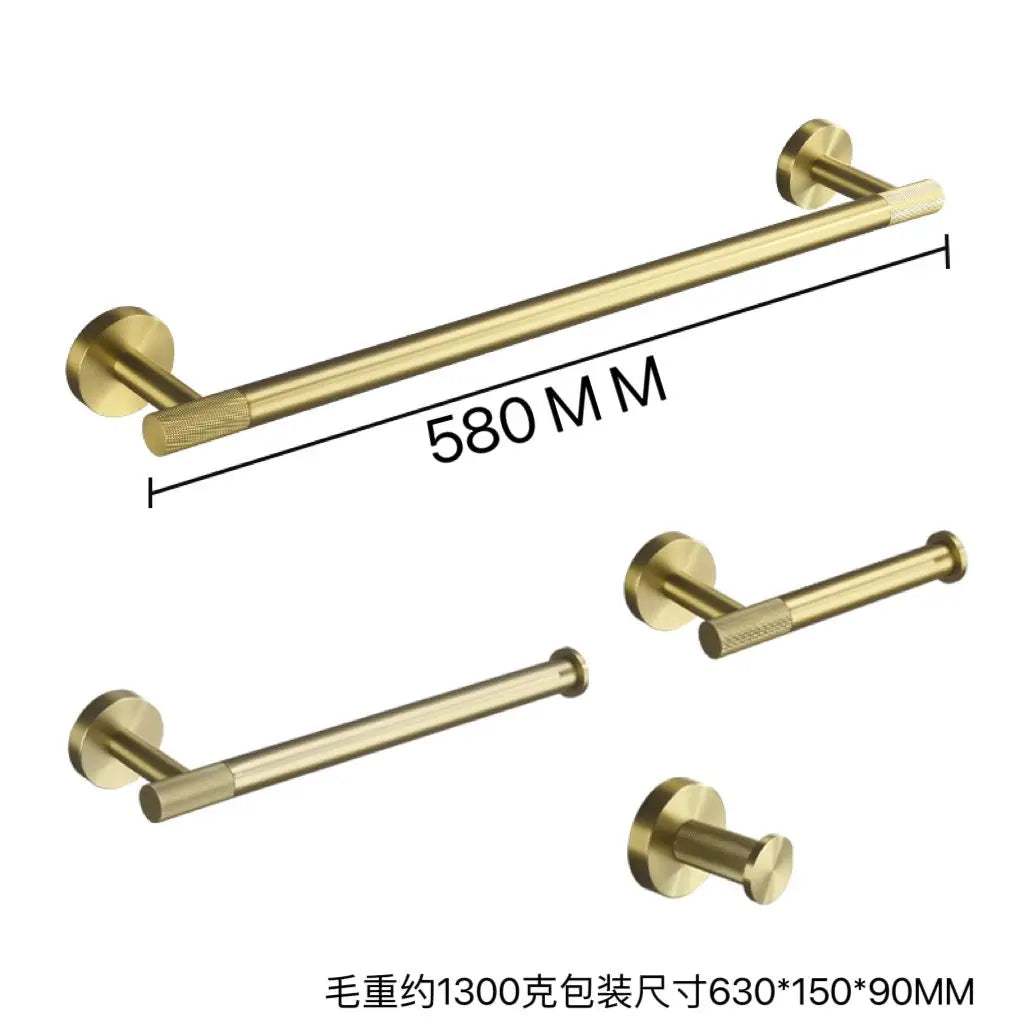 Brushed Gold Towel Bar Toilet Seat Rack Robe