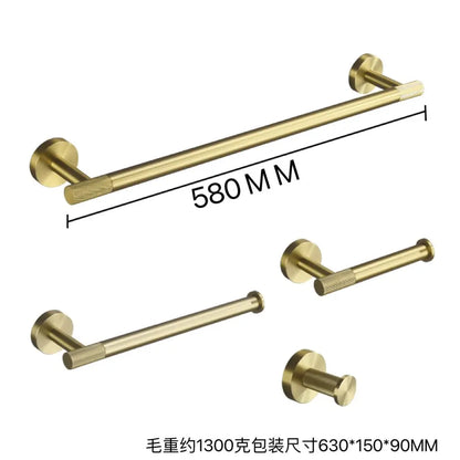Brushed Gold Towel Bar Toilet Seat Rack Robe