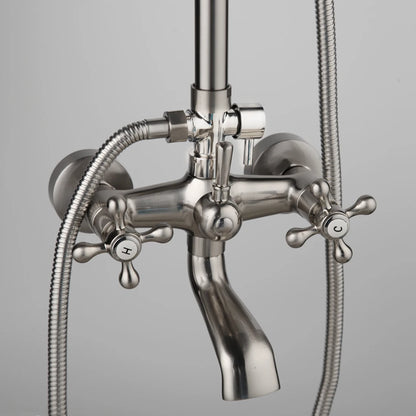 Kemaidi Shower Faucets Nickel Brushed Adjustable Rain Shower