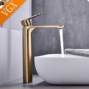 Vgx Luxury Gold Bathroom Faucets High Basin Mixer