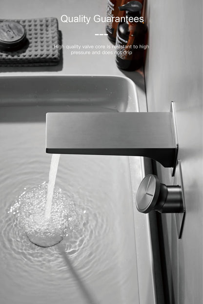 Luxury Brass Chrome Bathroom Faucet Wall Mounted Design